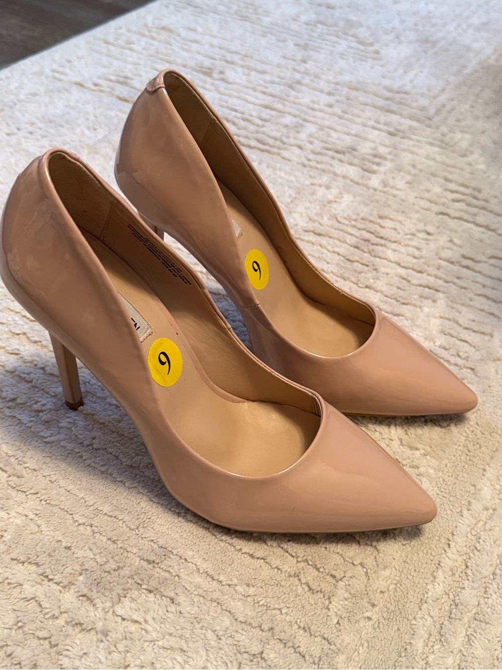 Steve Madden Nude Patent Pointed-Toe Stiletto Heels - Women